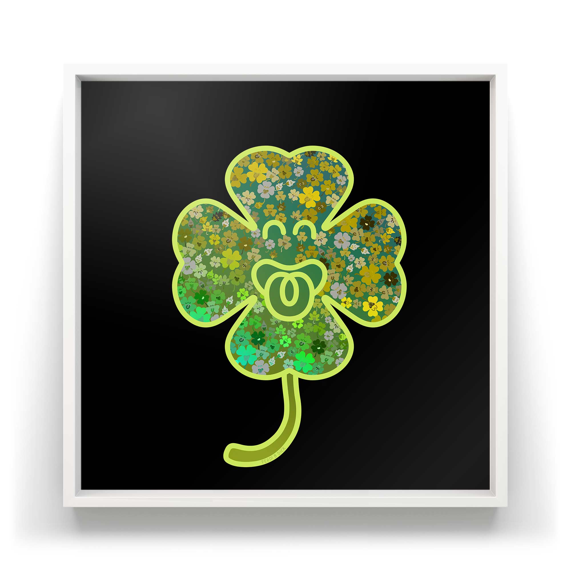 Clover Luck Roar, wall art print by Ferdi B Dick, framed