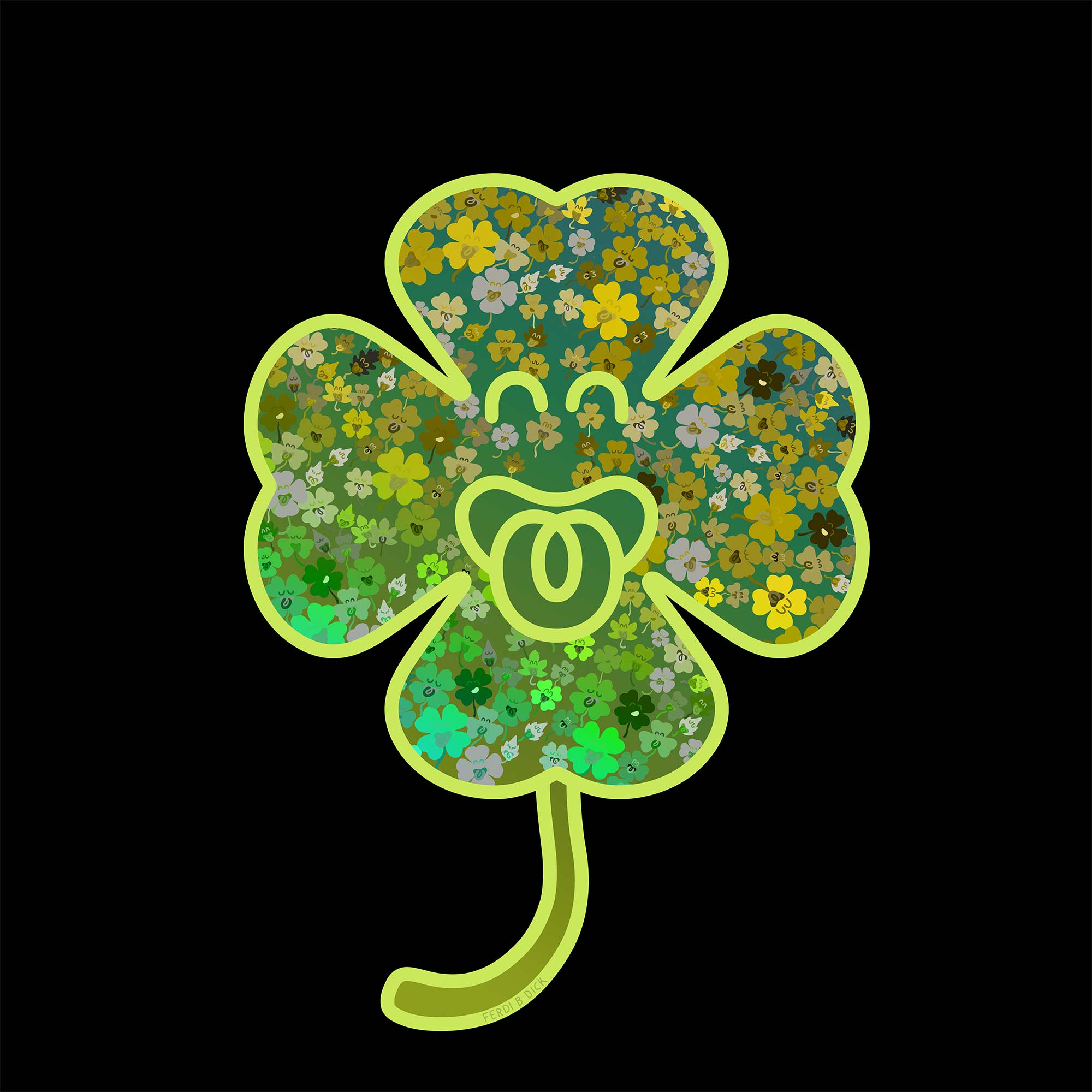 Clover Luck Roar, wall art print by Ferdi B Dick