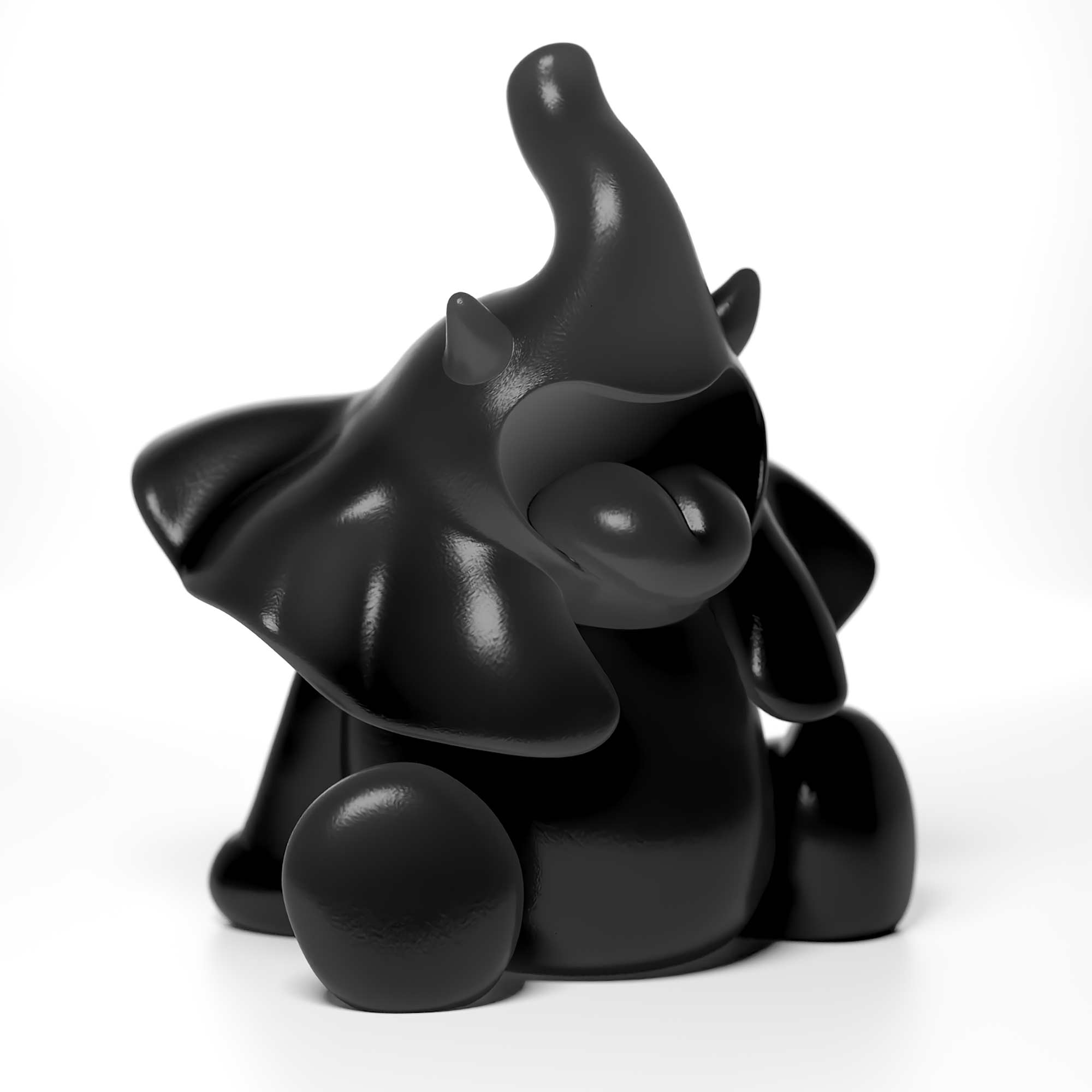 Ellie Roar, 18 cm height an elephant colour black, Limited edition, designed by Ferdi B Dick, hero view