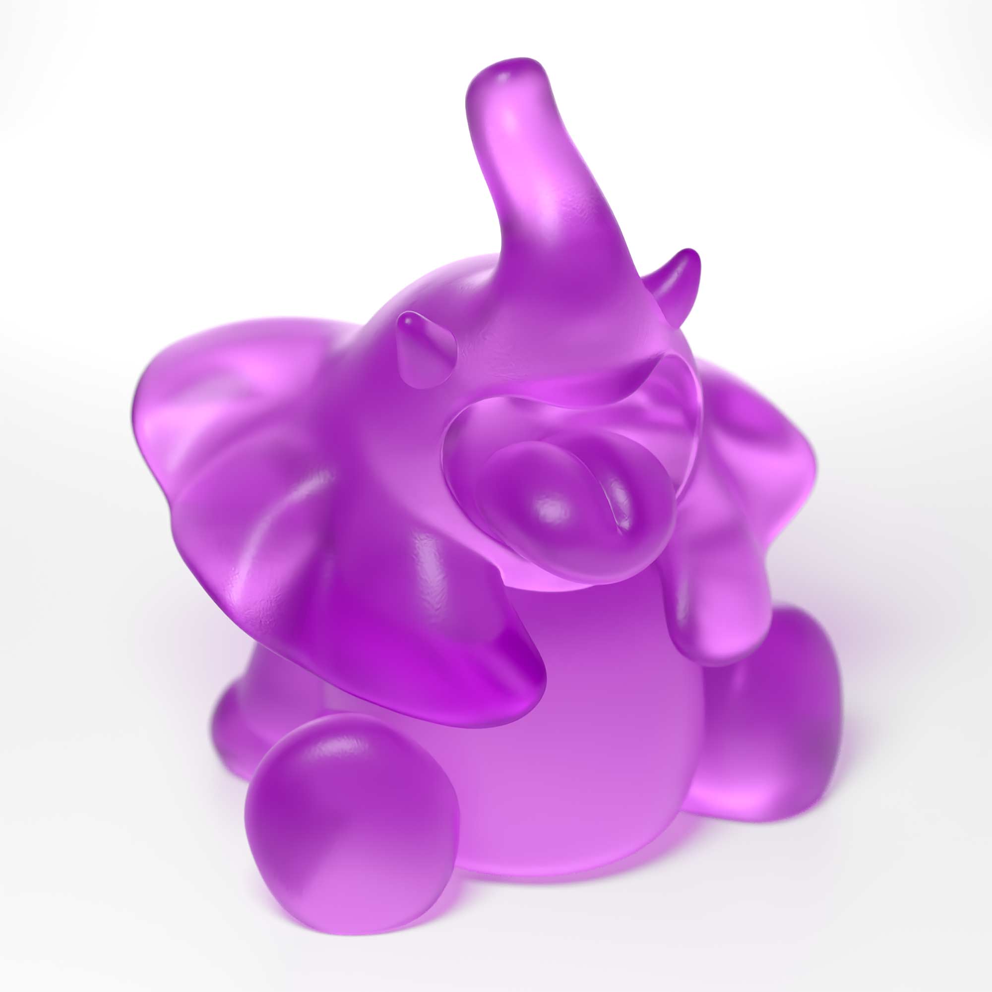 Ellie Roar, 18 cm height an elephant colour violet, Limited edition, designed by Ferdi B Dick, top front view