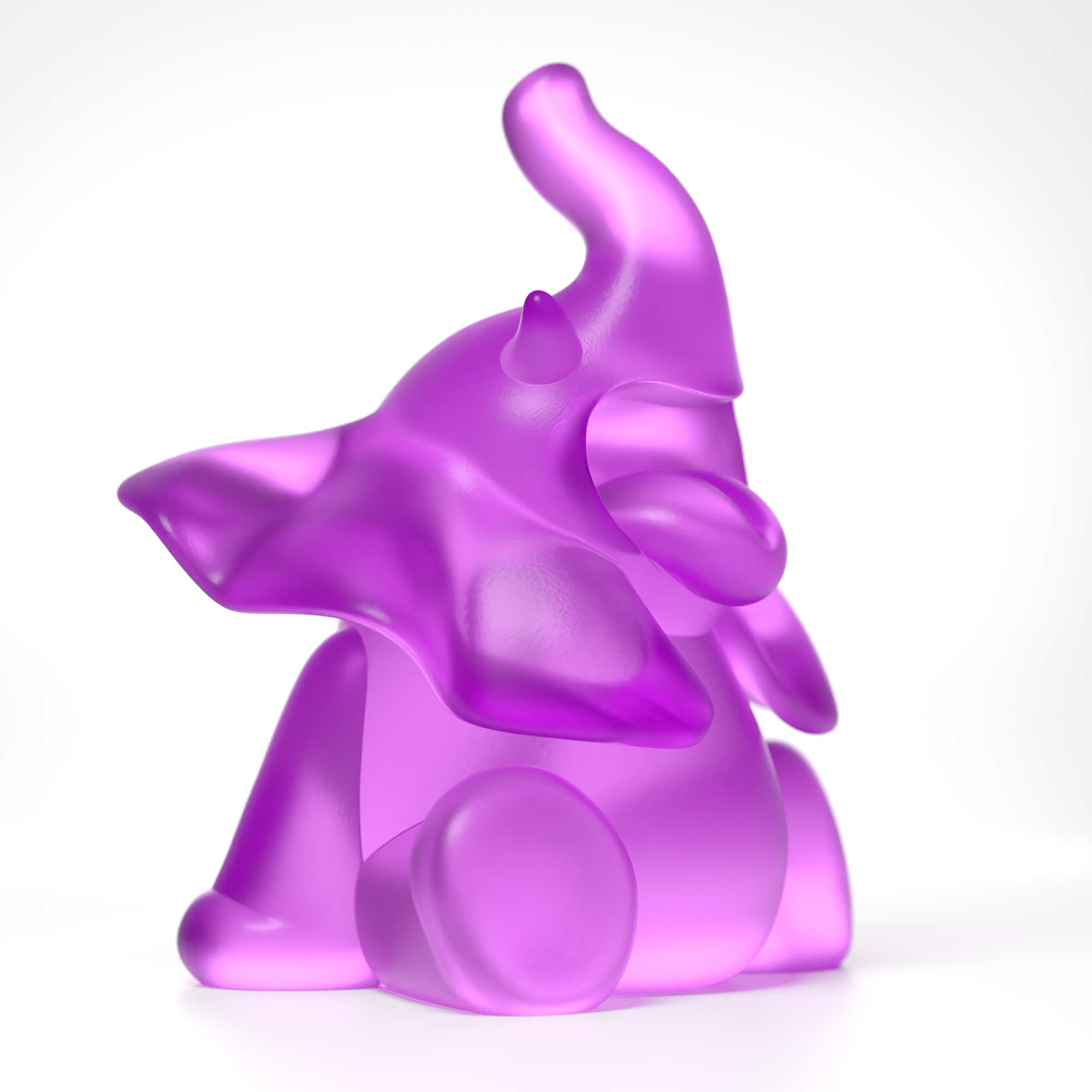 Ellie Roar, 18 cm height an elephant colour violet, Limited edition, designed by Ferdi B Dick,