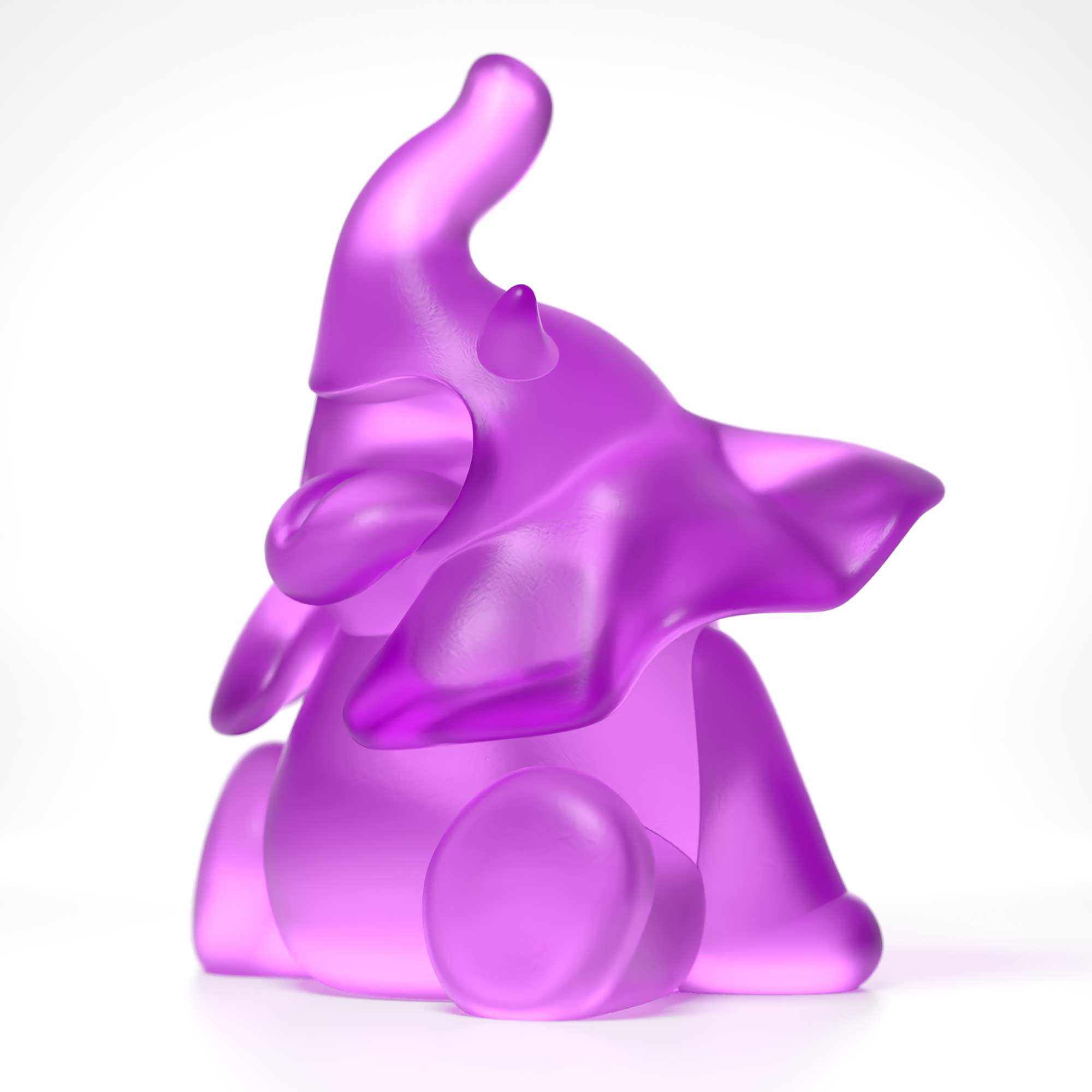 Ellie Roar, 18 cm height an elephant colour violet, Limited edition, designed by Ferdi B Dick, side view