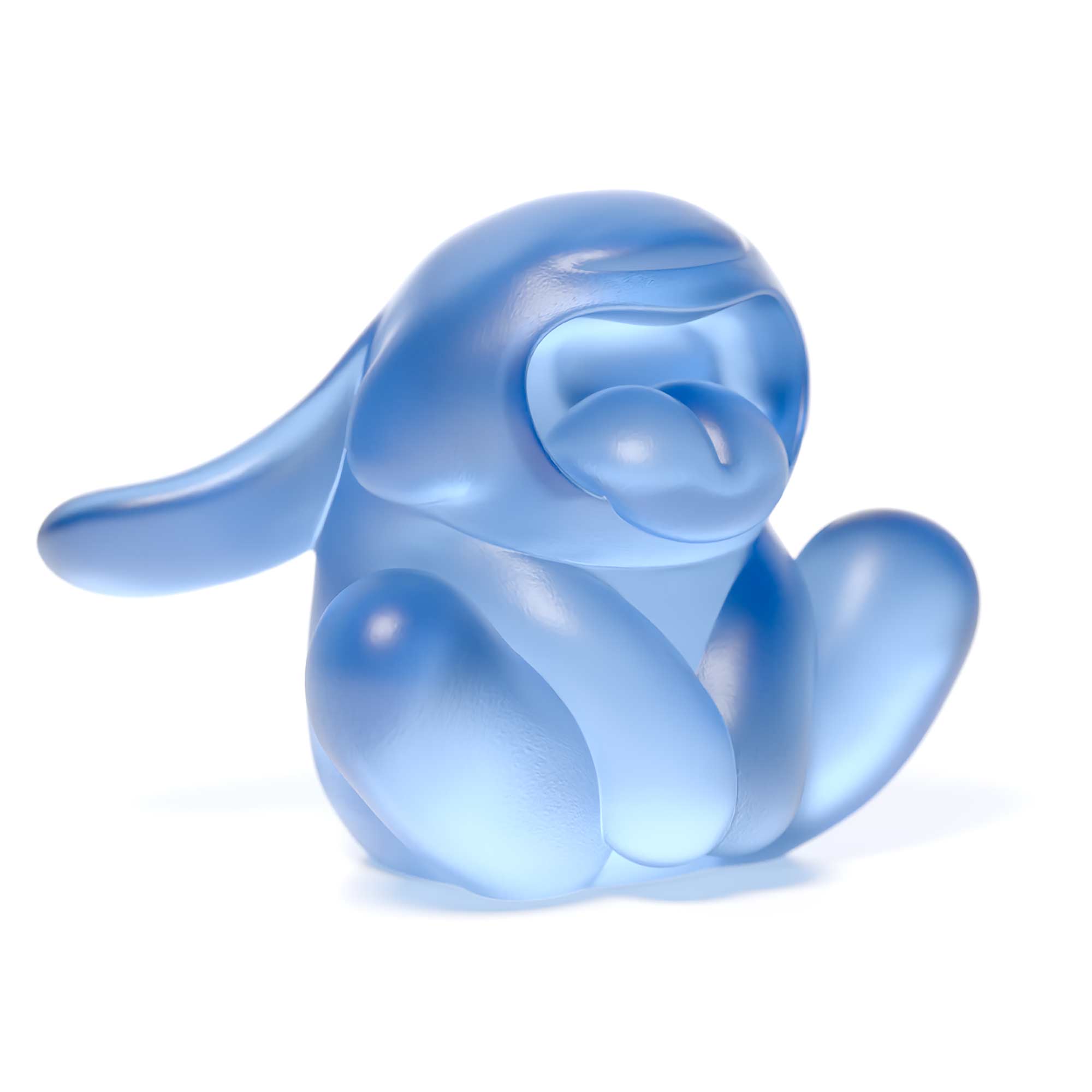 "Bunnie Roar Crystal," a sculpture, blue color, is an artistic creation by Ferdi B Dick 04 hero view