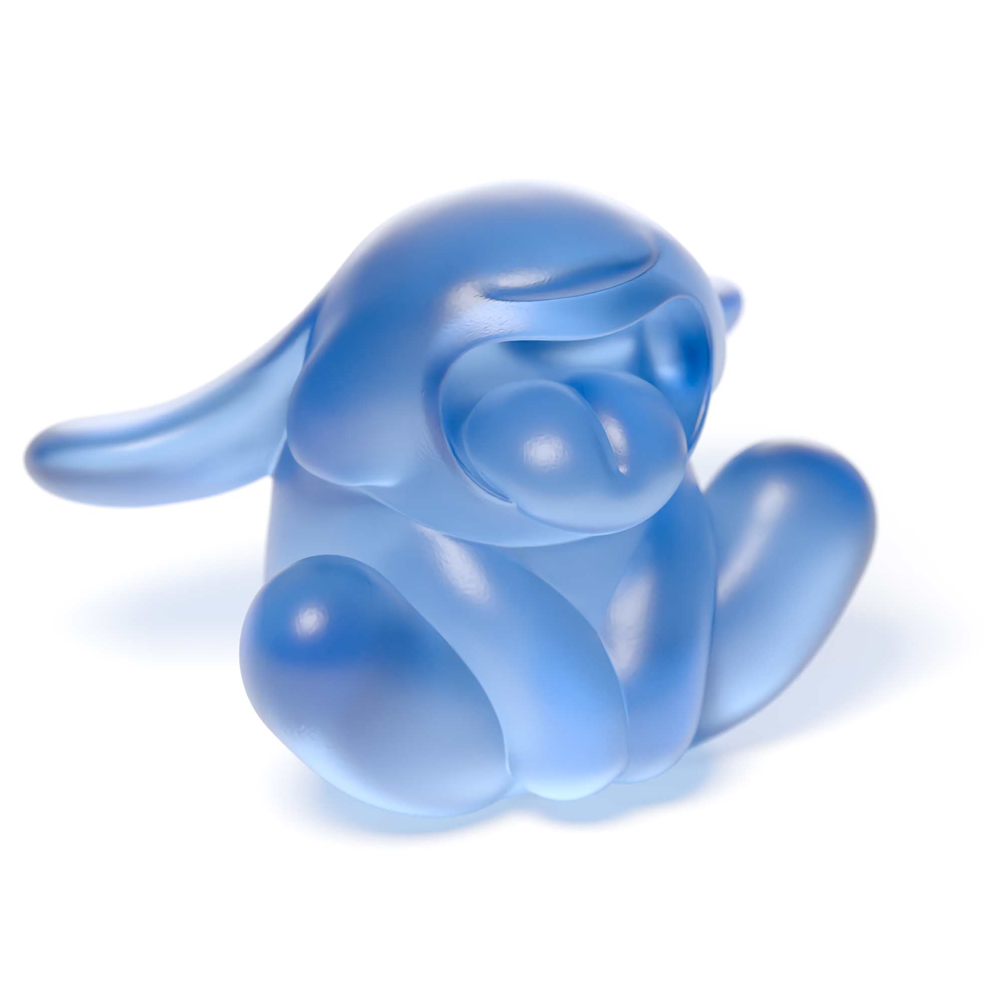 "Bunnie Roar Crystal," a sculpture, blue color, is an artistic creation by Ferdi B Dick 03 45 view