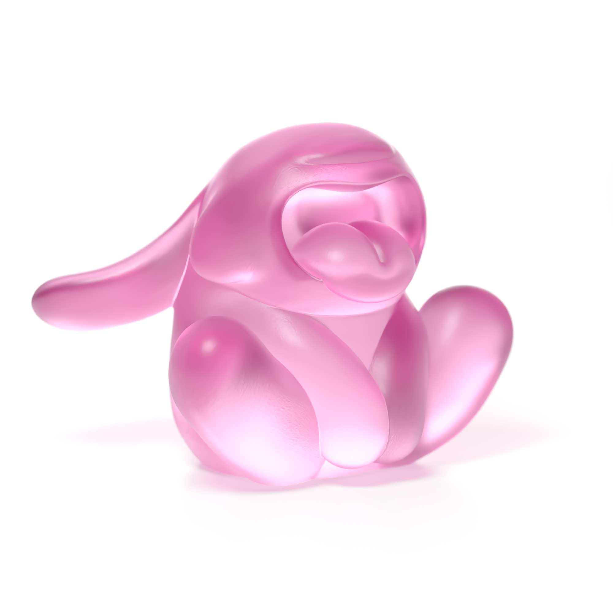 "Bunnie Roar Crystal," a sculpture, pink color, is an artistic creation by Ferdi B Dick 05 hero view 