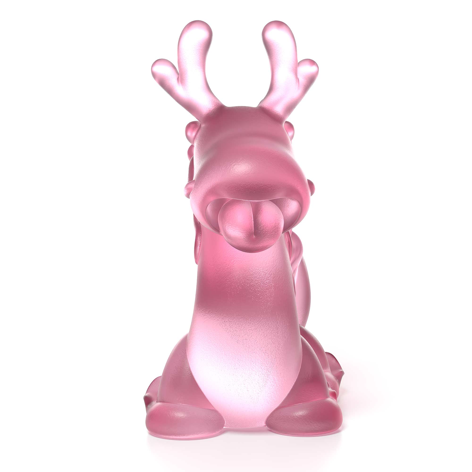Dragon's Breath pink crystal sculpture the size is 16 cm height, by Ferdi B Dick, Limited edition of 50 front view