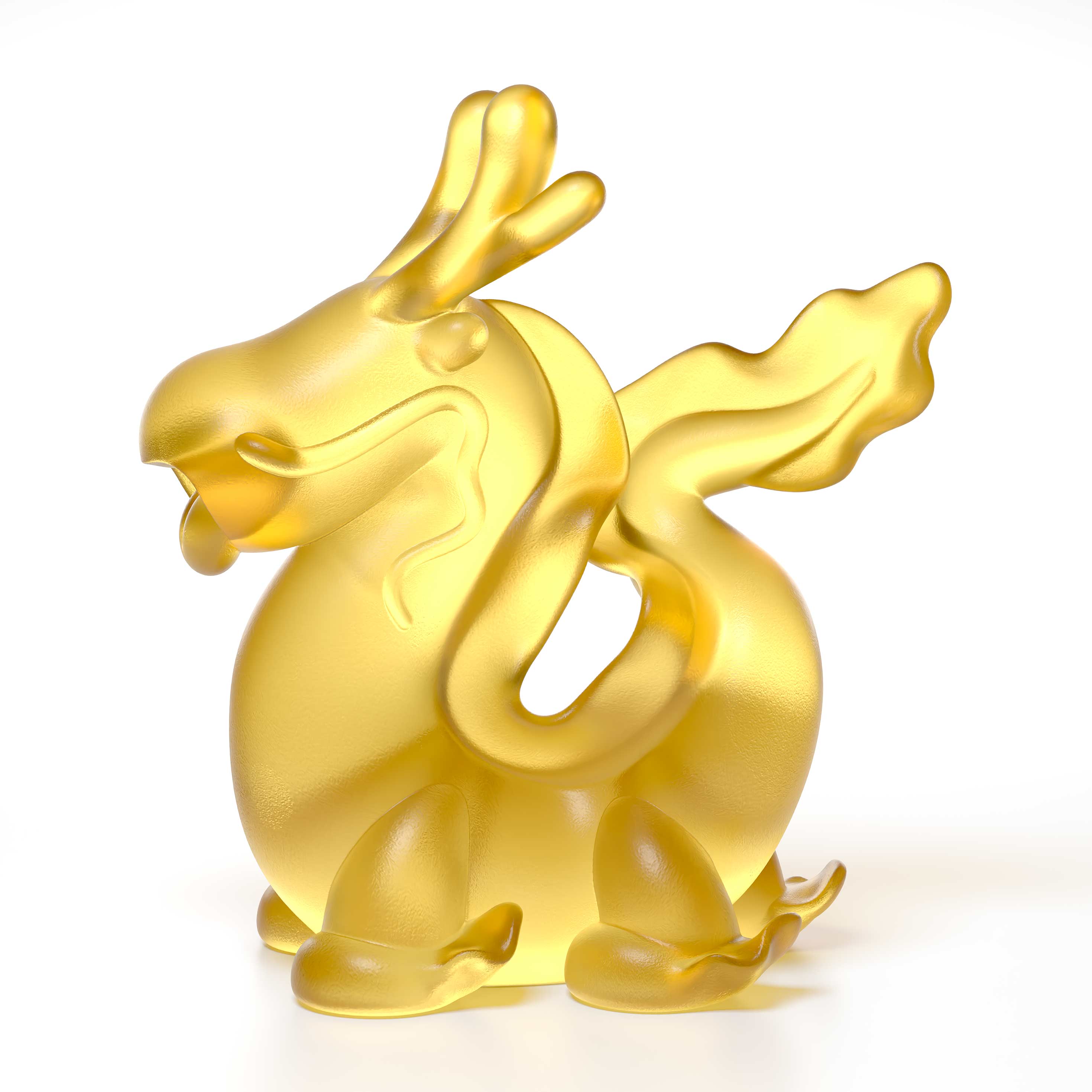 Dragon's Breath yellow crystal sculpture the size is 16 cm height, by Ferdi B Dick, Limited edition of 50 side view 3