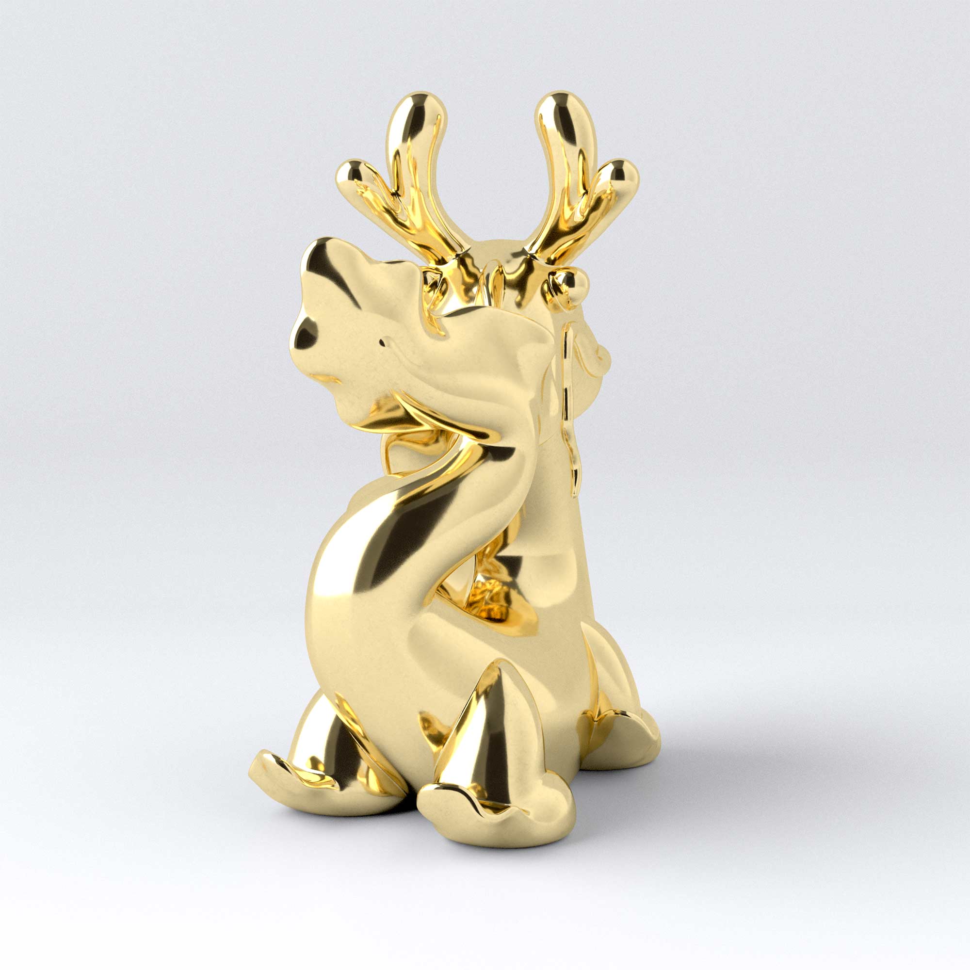 Dragon's Breath stainless steel with gold finish sculpture, limited edition. Back view