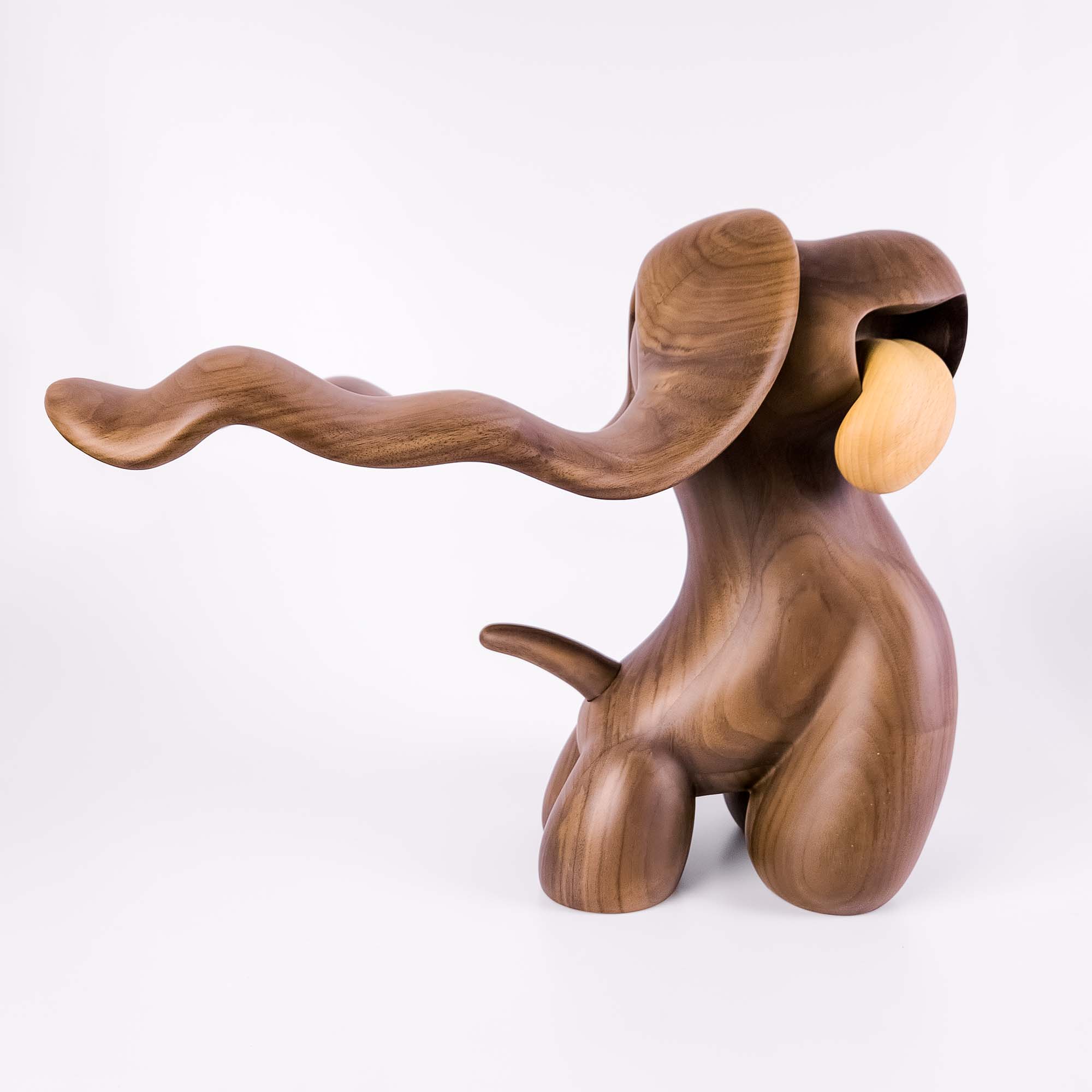 Marilyn Dog (Walnut and Beech Wood) , Limited edition, designed by Ferdi B Dick, side view