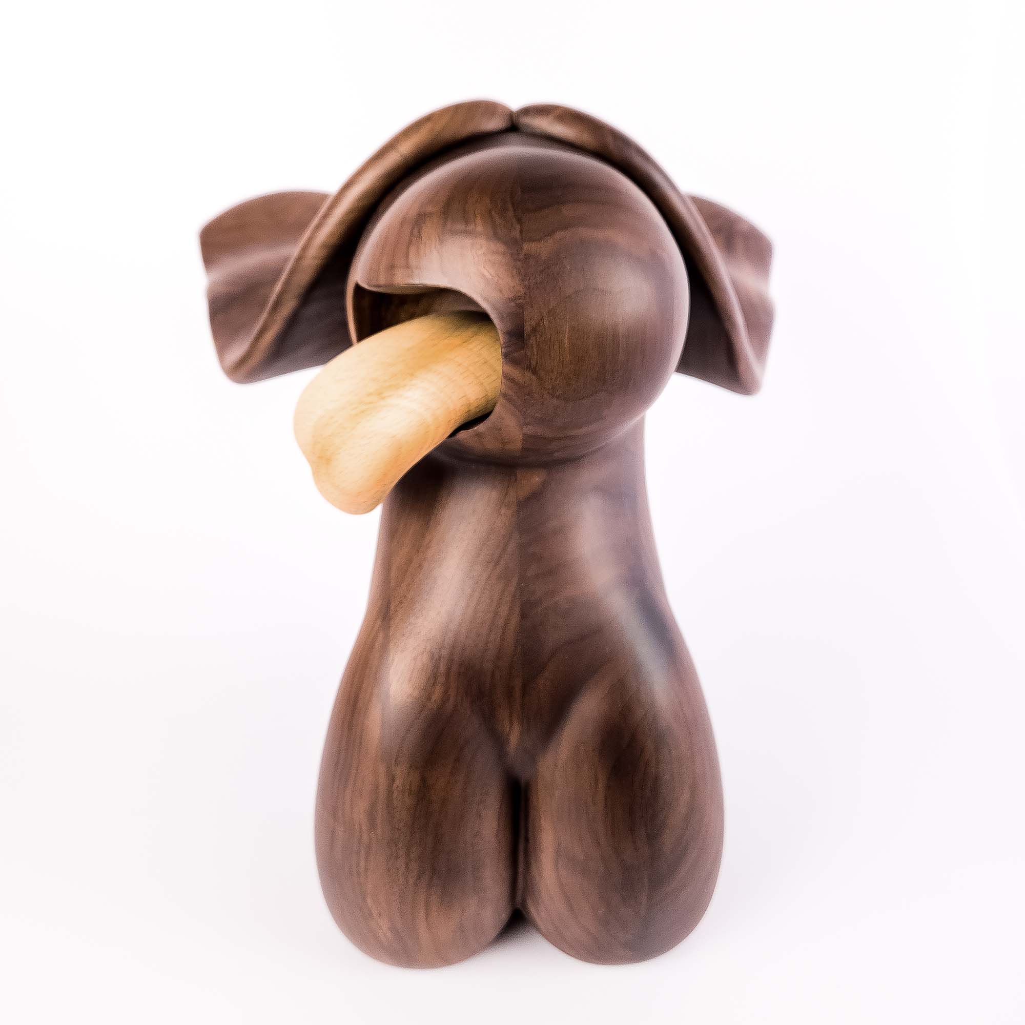 Marilyn Dog (Walnut and Beech Wood) 6 , Limited edition, designed by Ferdi B Dick, frunt view