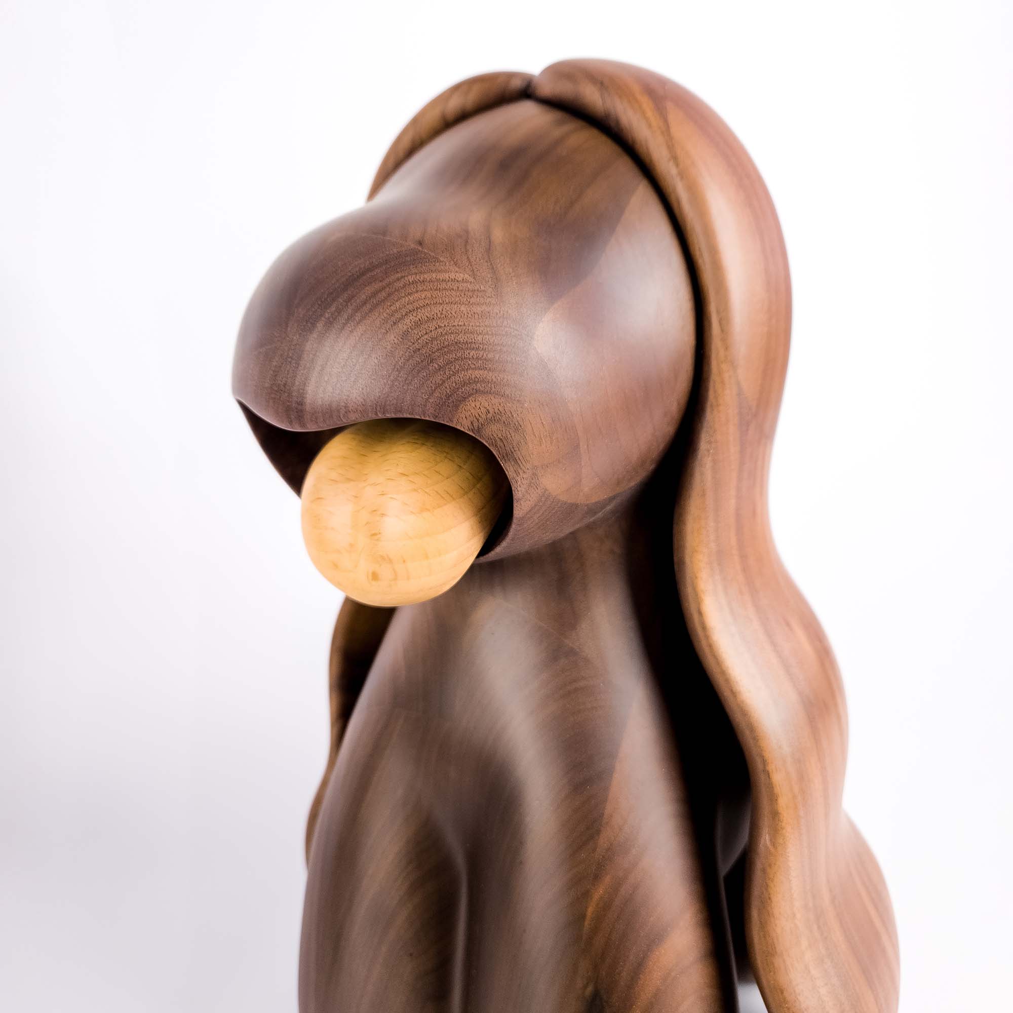 Mona Dog (Walnut and Beech Wood) 9 , Limited edition, designed by Ferdi B Dick, close up view