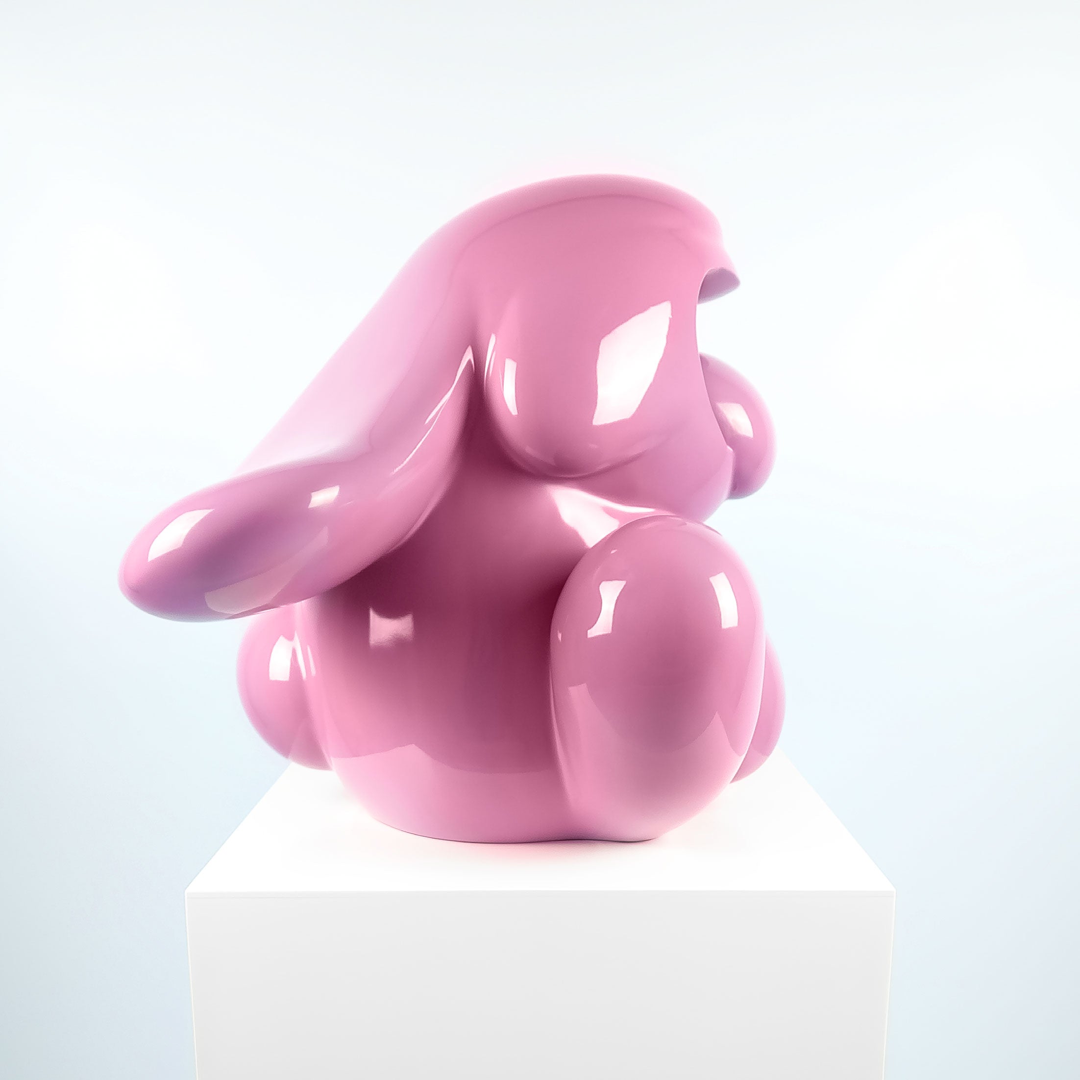 Bunnie Roar Stainless Steel, a bunny colour pink, Limited edition, designed by Ferdi B Dick, side view 2