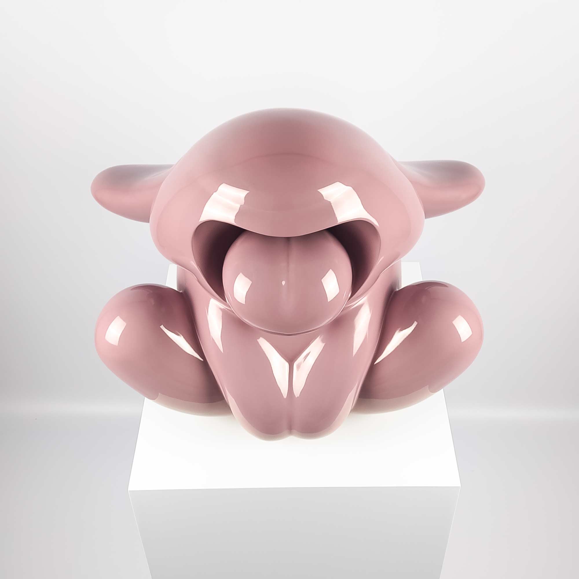 Bunnie Roar Stainless Steel, a bunny colour pink, Limited edition, designed by Ferdi B Dick, straight on view