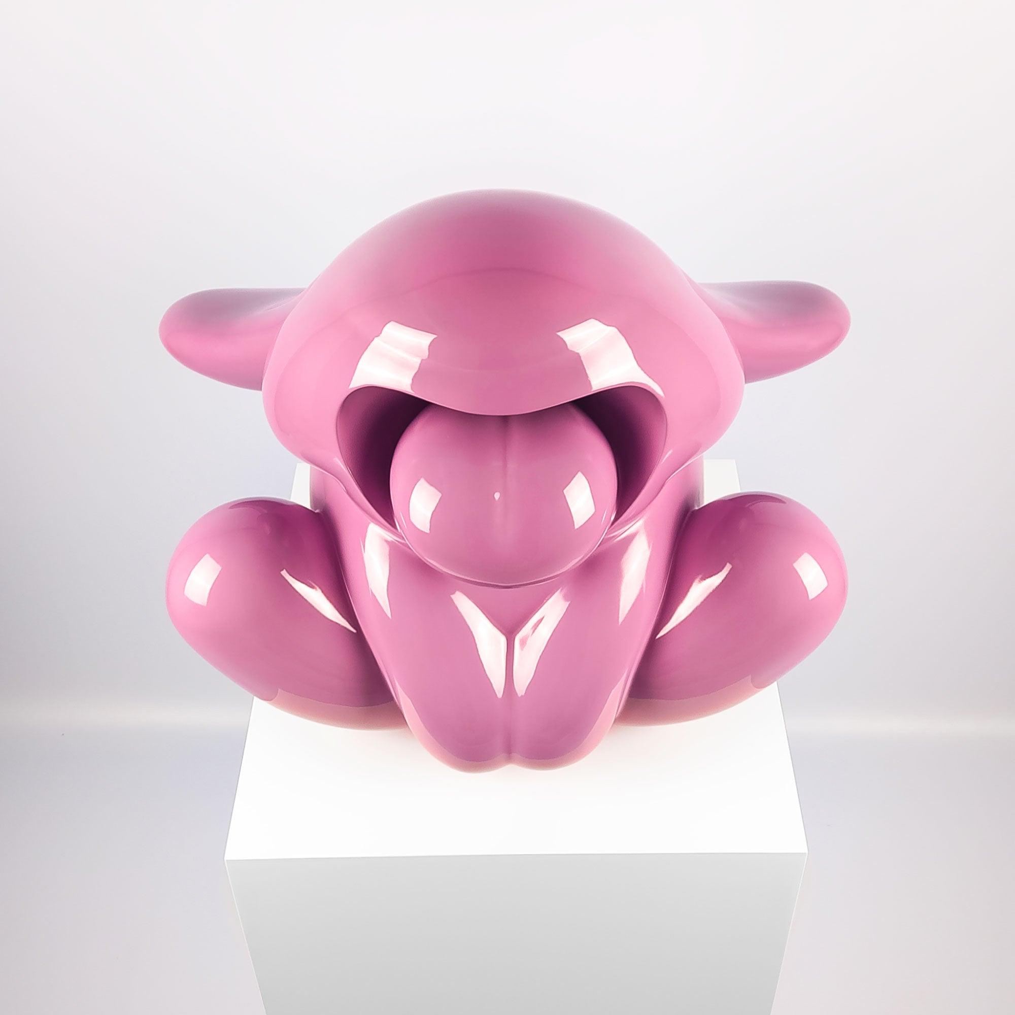 Bunnie Roar Stainless Steel, a bunny colour pink, Limited edition, designed by Ferdi B Dick, straight on view