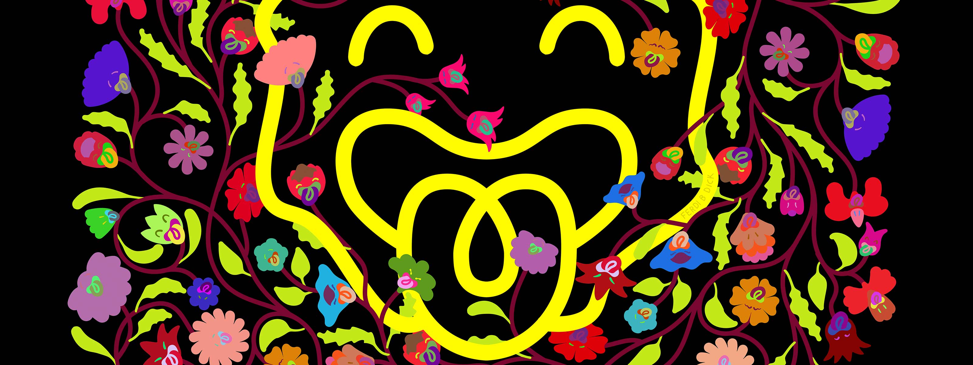 Sunshine Roar, wall art banner by Ferdi B Dick