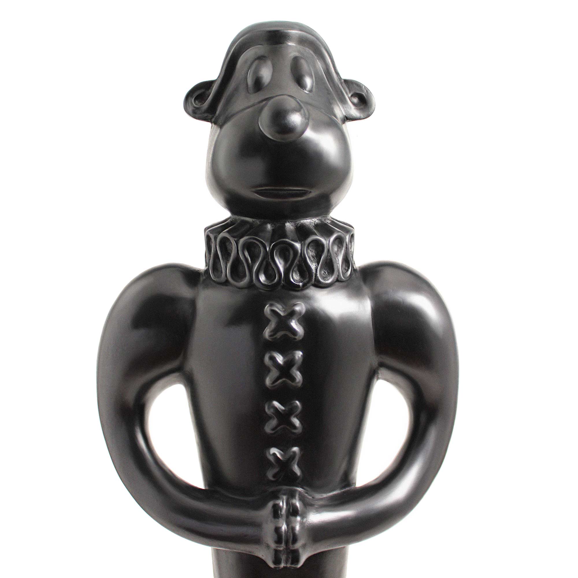 William, dog wood sculpture with black polished, by artist Ferdi B Dick, close up 1