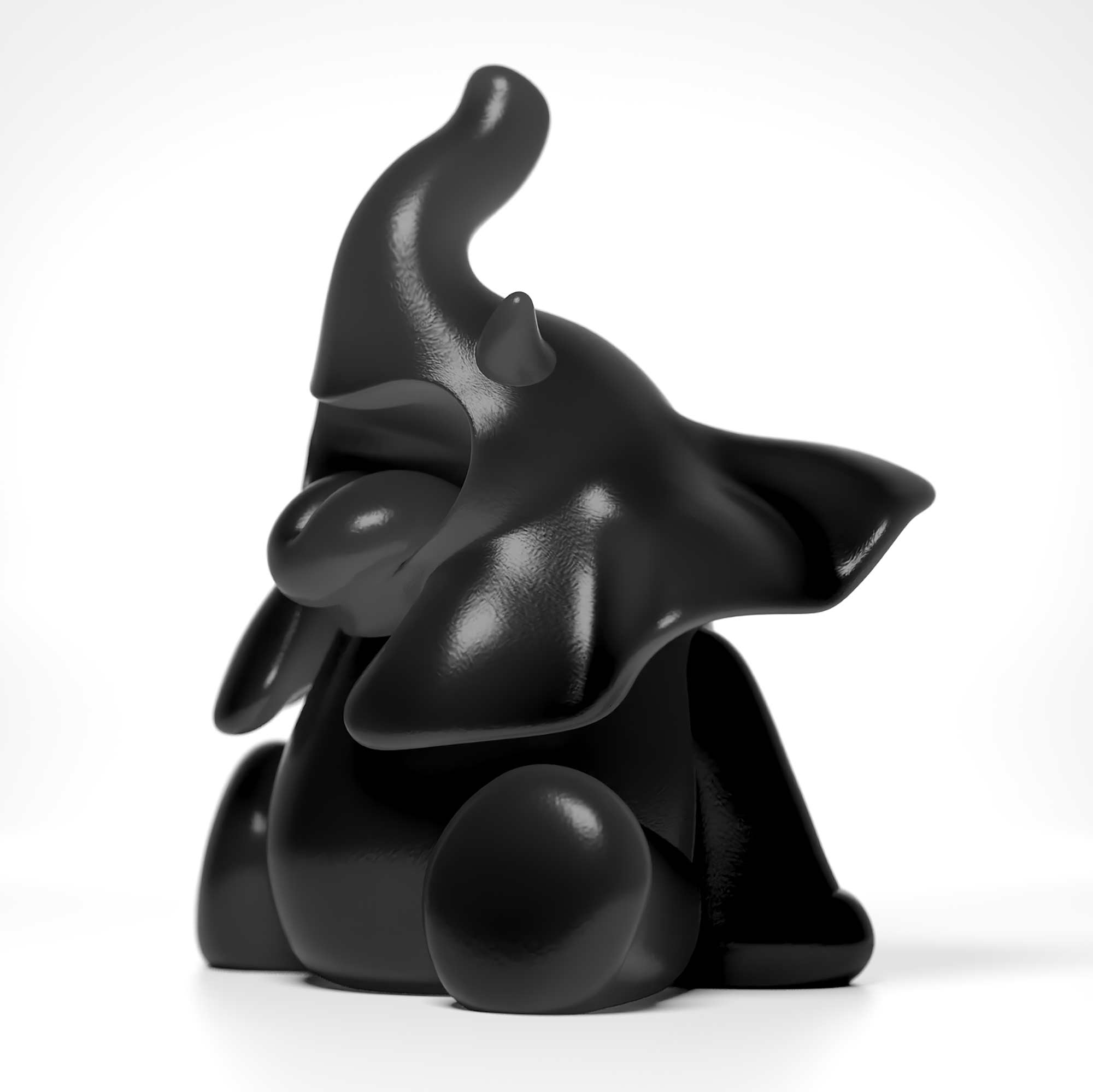 Ellie Roar, 18 cm height an elephant colour black, Limited edition, designed by Ferdi B Dick, side view