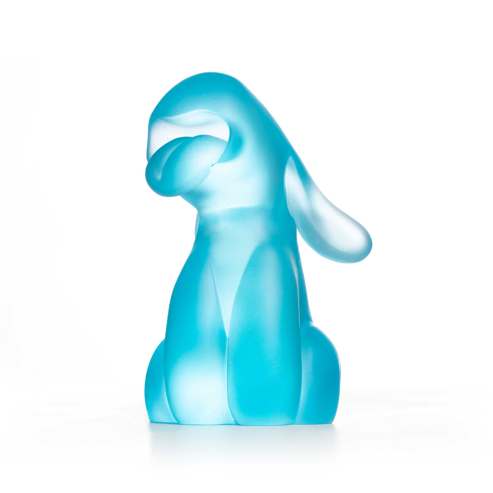 Dog Roar, blue crystal sculpture, limited edition by artist Ferdi B Dick, hero view