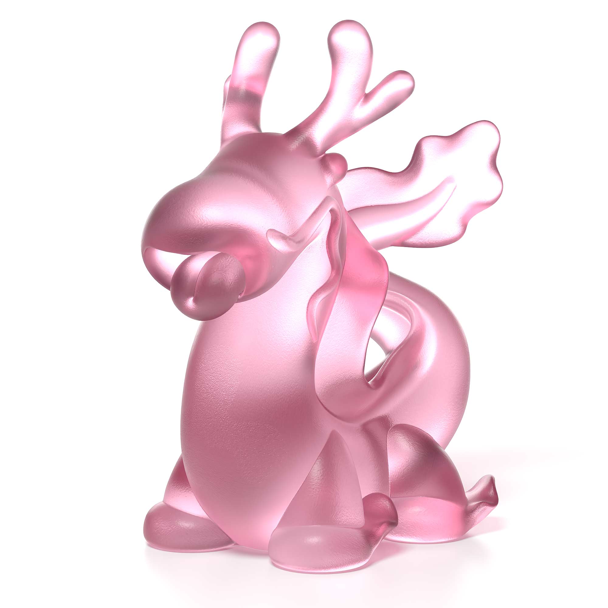Dragon's Breath pink crystal sculpture the size is  16 cm height, by Ferdi B Dick,  Limited edition of 50