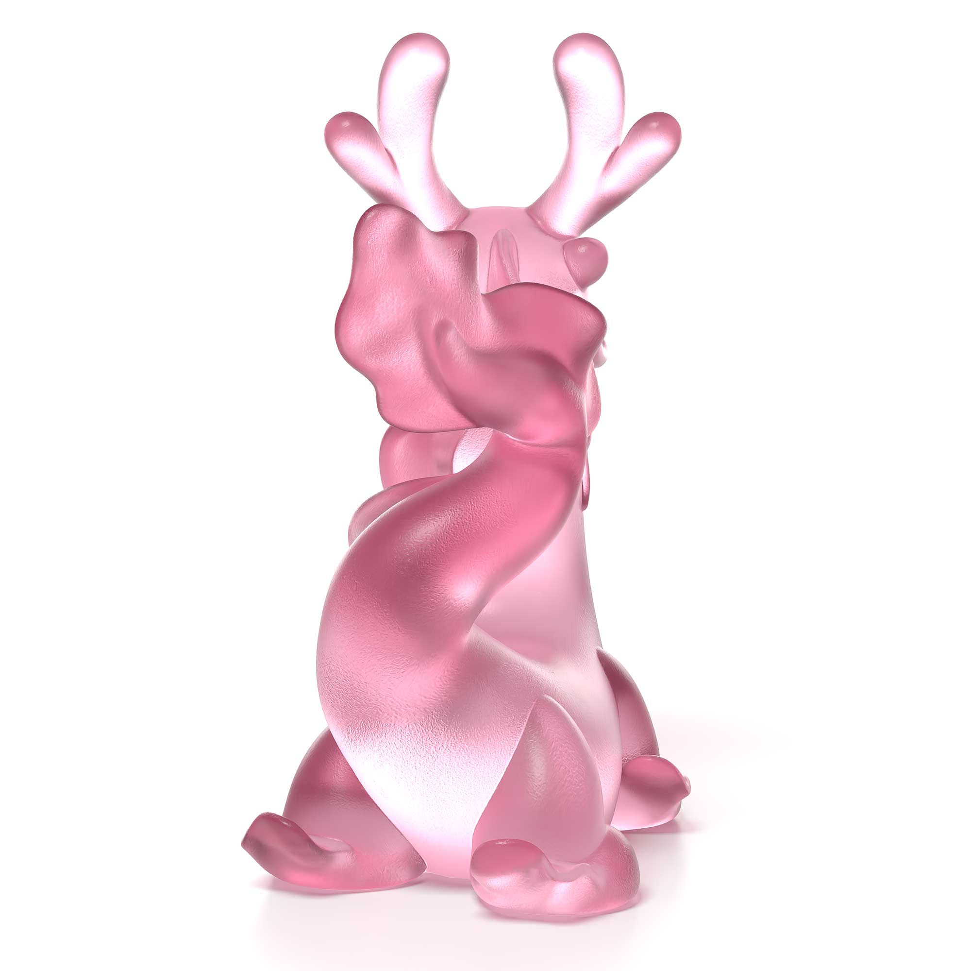 Dragon's Breath pink crystal sculpture the size is  16 cm height,  by Ferdi B Dick, Limited edition of 50 back view