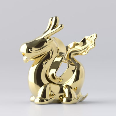 Dragon's Breath stainless steel with gold finish sculpture, limited edition, by Ferdi B Dick, 360 view