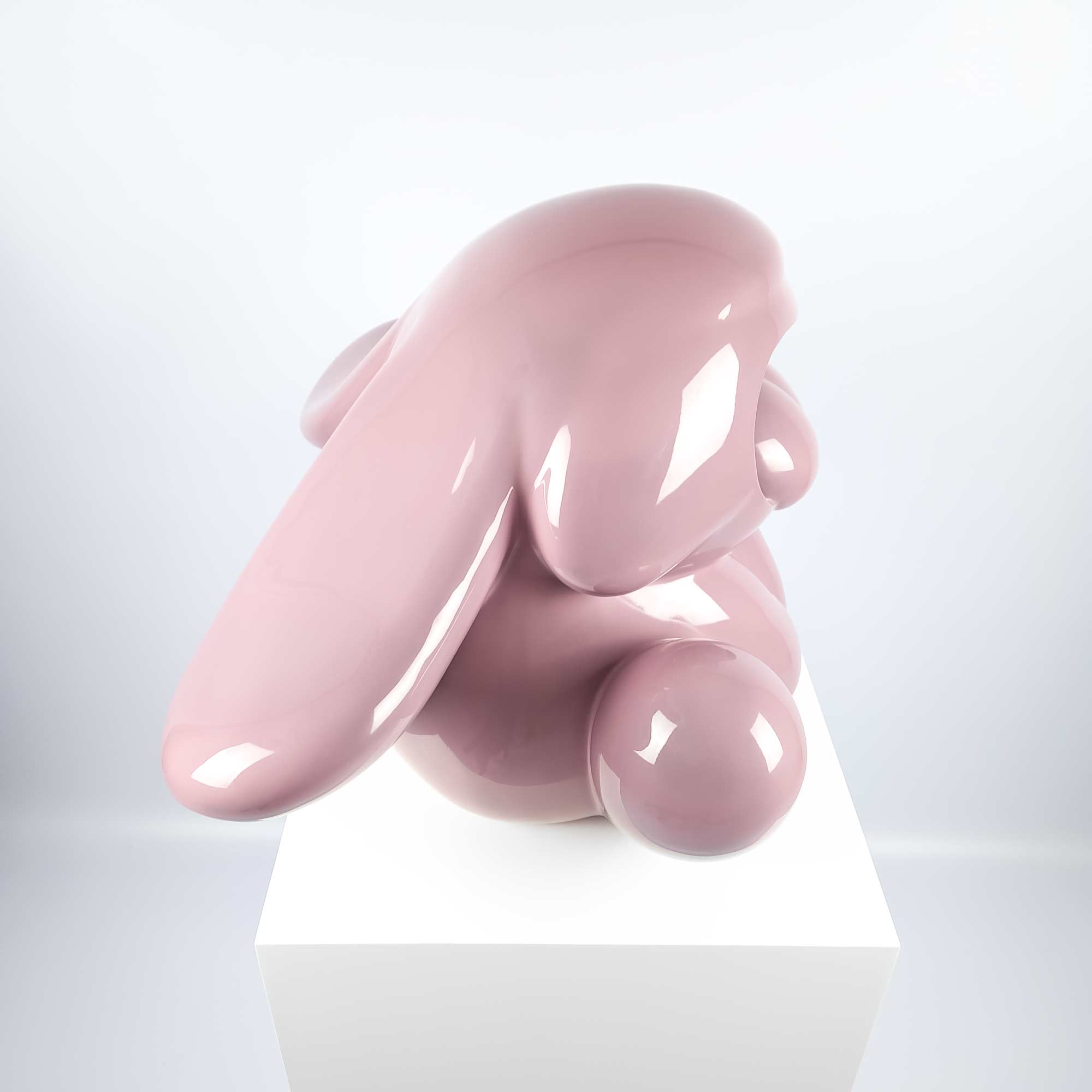 Bunnie Roar Stainless Steel, a bunny colour pink, Limited edition, designed by Ferdi B Dick, side view