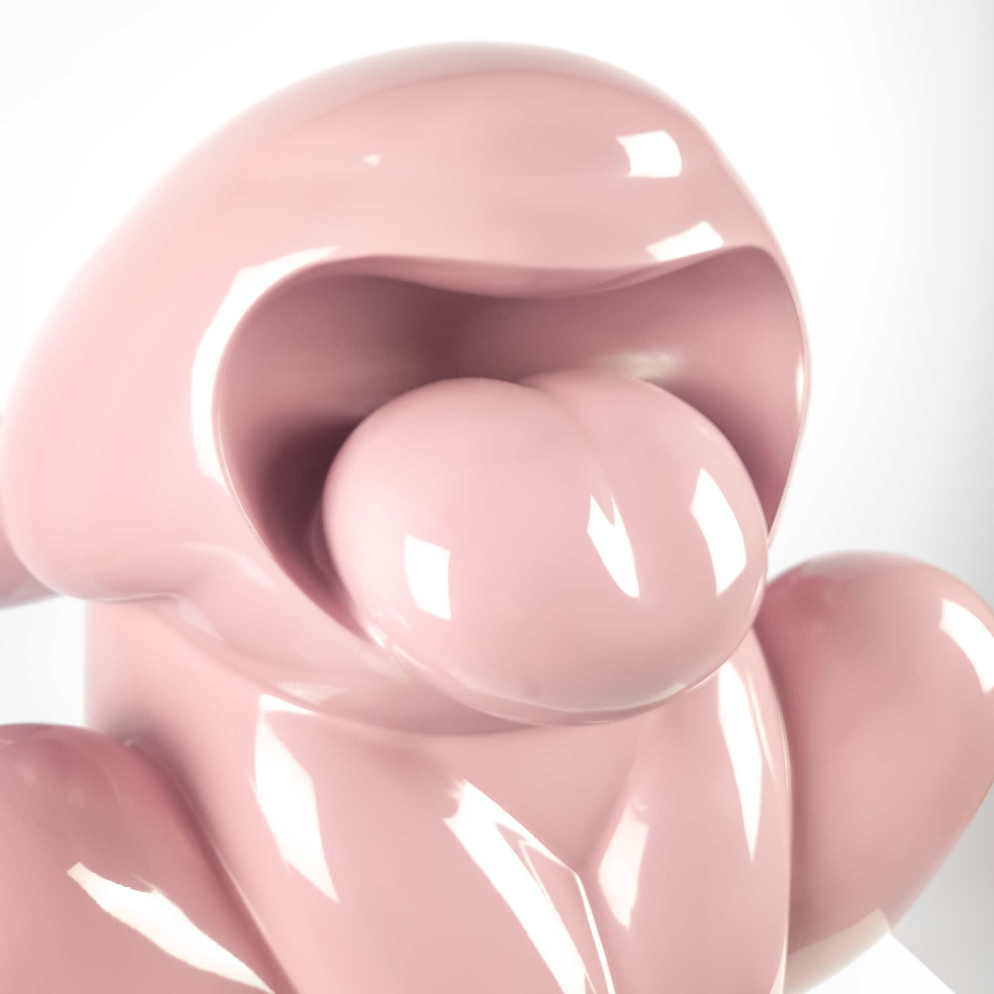 Bunnie Roar Stainless Steel, a bunny colour pink, Limited edition, designed by Ferdi B Dick, close up view