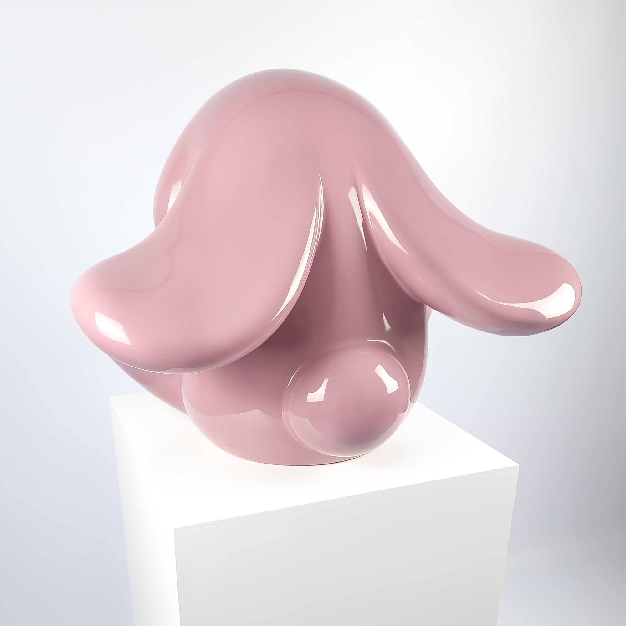 Bunnie Roar Stainless Steel, a bunny colour pink, Limited edition, designed by Ferdi B Dick, back view 2