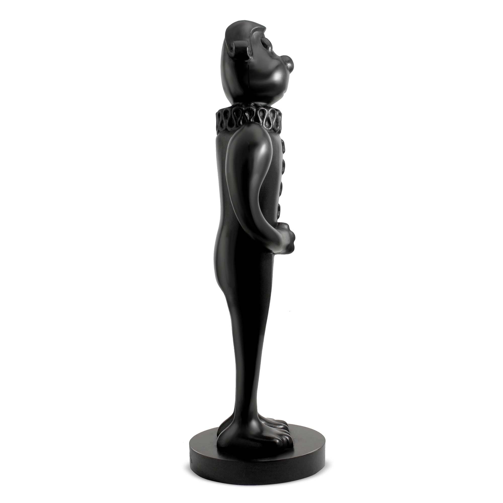 William, dog wood sculpture with black polished, by artist Ferdi B Dick, side view