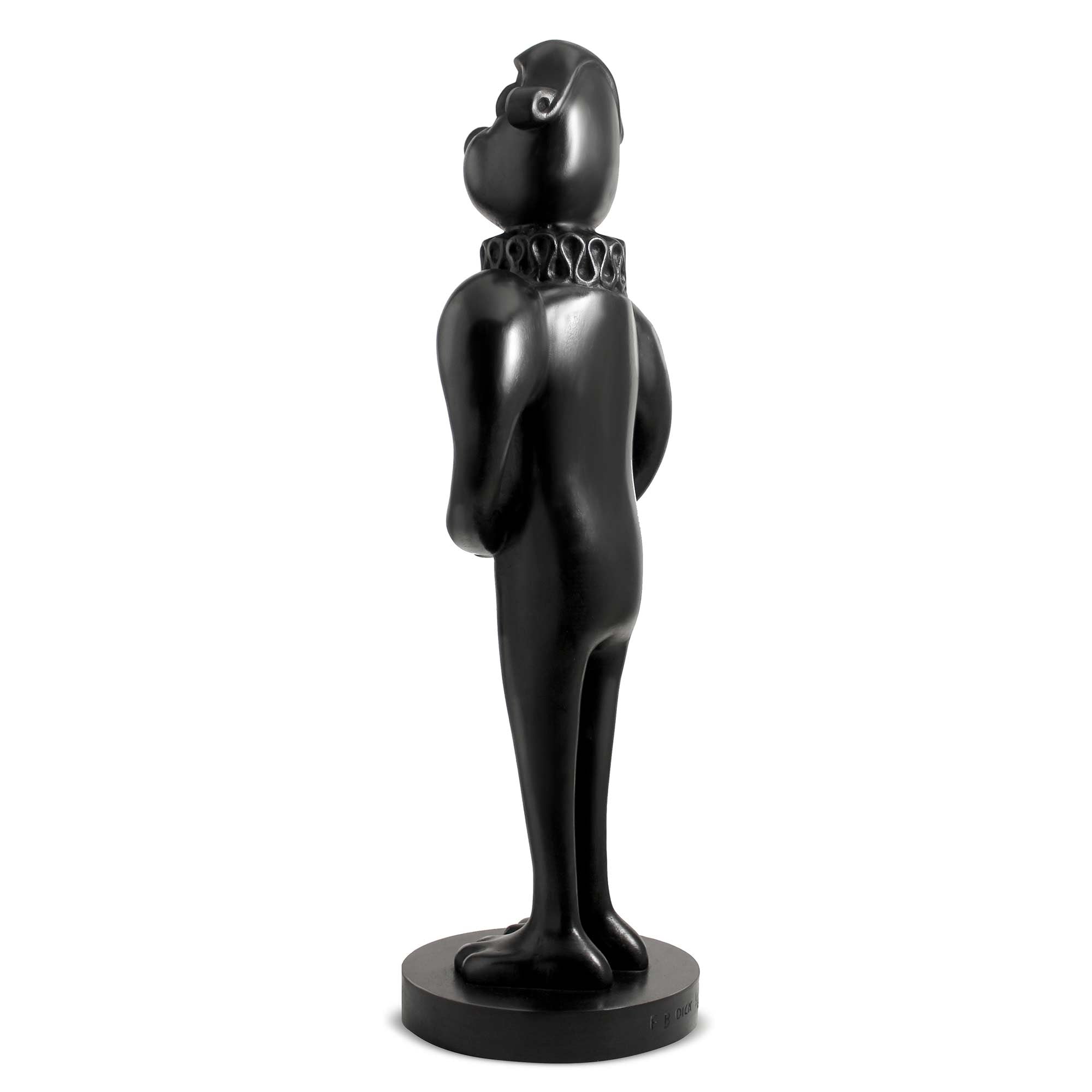 William, dog wood sculpture with black polished, by artist Ferdi B Dick, side back view